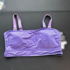 California Waves Bandeau Bikini Top Purple Shine Size 1/16/18 NWT